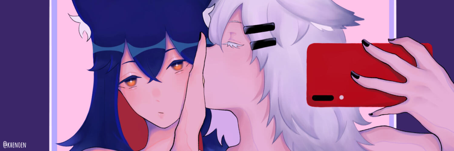 a 2 characters full colored & shaded headshot